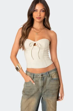 June Tie Front Strapless Corset