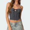 June Tie Front Strapless Corset