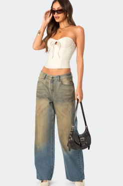 June Tie Front Strapless Corset