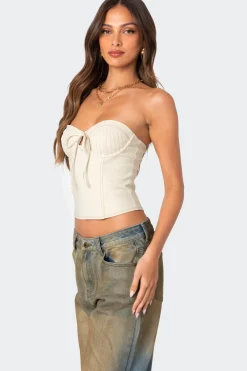 June Tie Front Strapless Corset