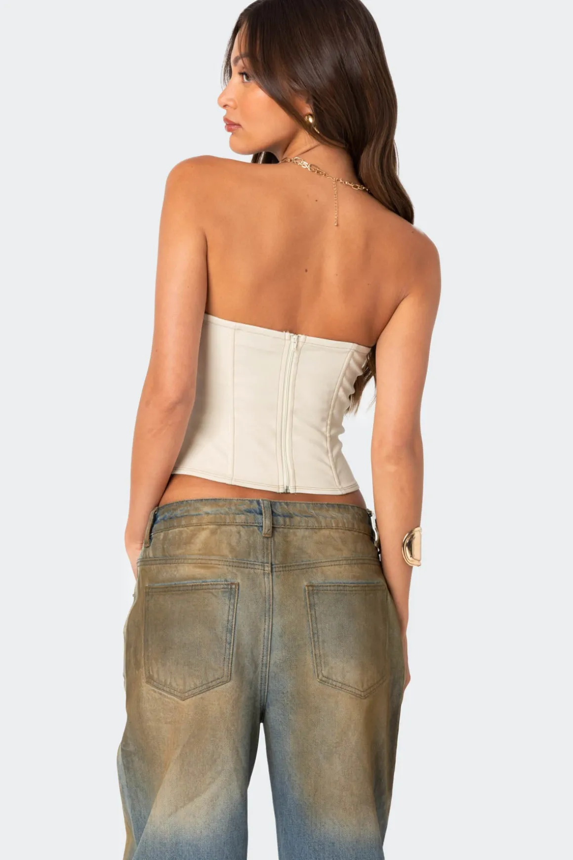 June Tie Front Strapless Corset