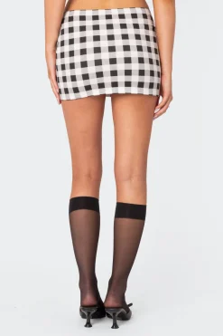 Junie Gingham Printed Mini Skirt