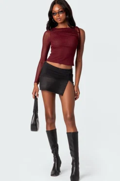 Jupiter One Shoulder Mesh Top