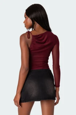 Jupiter One Shoulder Mesh Top