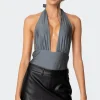 Justice Shiny Gathered Bodysuit