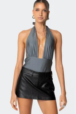 Justice Shiny Gathered Bodysuit