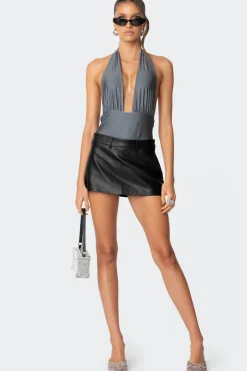 Justice Shiny Gathered Bodysuit