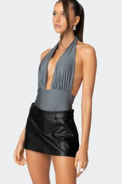 Justice Shiny Gathered Bodysuit