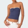 Kacey Strapless Waffle Top