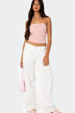 Kacey Strapless Waffle Top