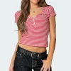 Kady Striped Henley T Shirt