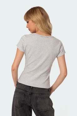 Kady Striped Henley T Shirt