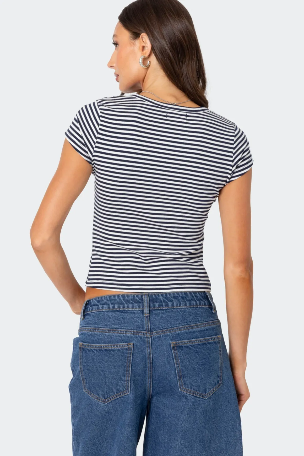 Kady Striped Henley T Shirt