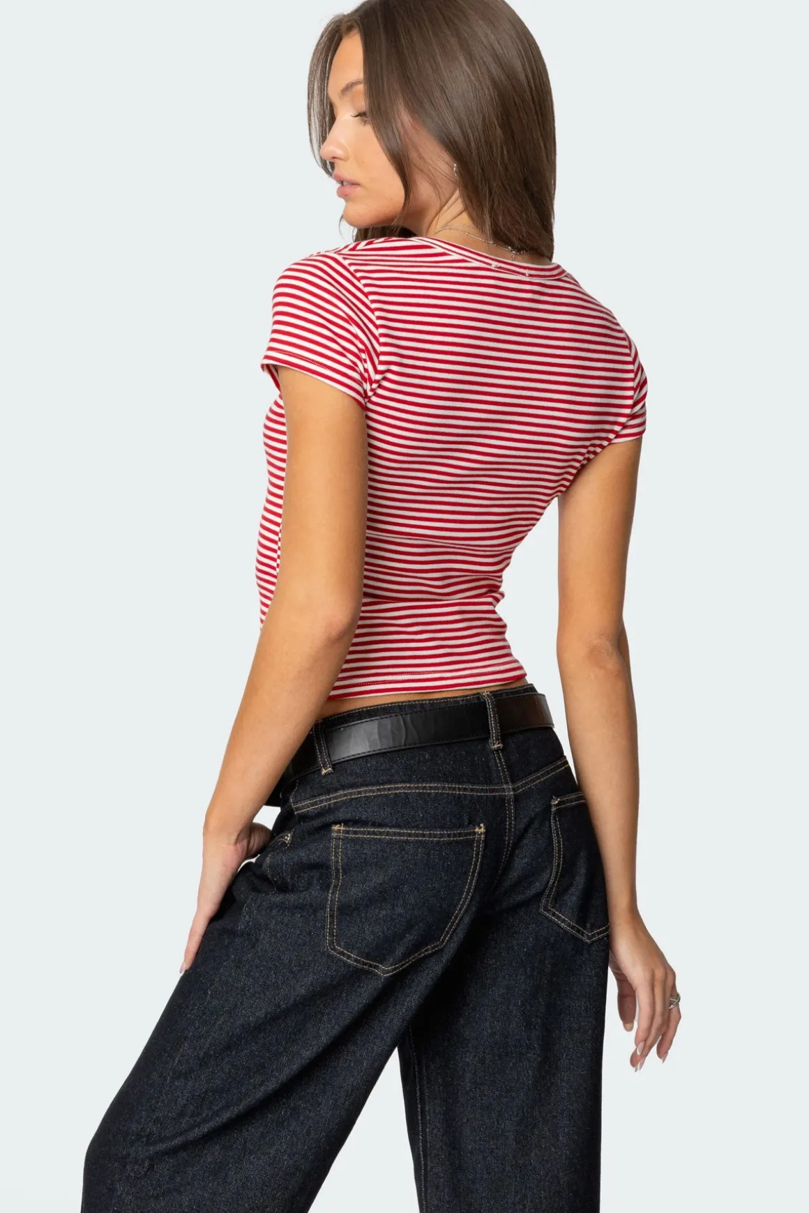 Kady Striped Henley T Shirt
