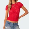 Kaori Sheer Lace T Shirt