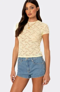 Kaori Sheer Lace T Shirt