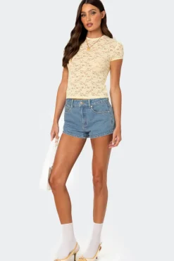 Kaori Sheer Lace T Shirt