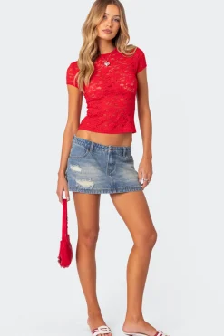 Kaori Sheer Lace T Shirt
