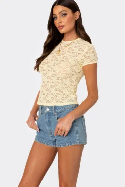 Kaori Sheer Lace T Shirt