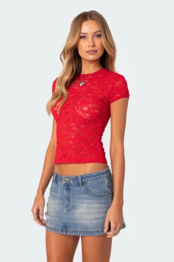 Kaori Sheer Lace T Shirt