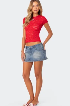 Kaori Sheer Lace T Shirt
