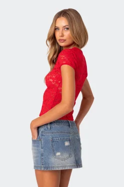 Kaori Sheer Lace T Shirt