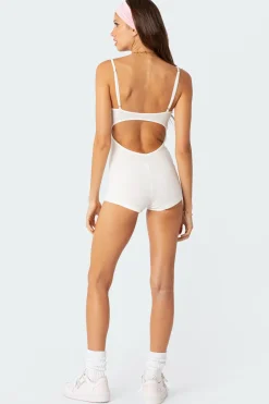 Karla Ruched Open Back Romper