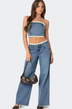 Karlie Lace Trim Jeans