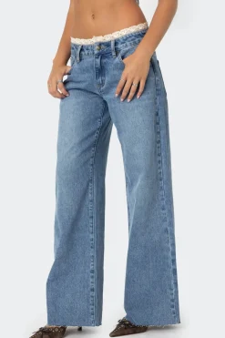Karlie Lace Trim Jeans