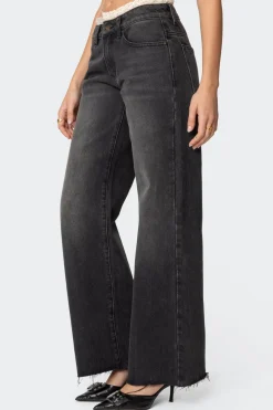 Karlie Lace Trim Jeans