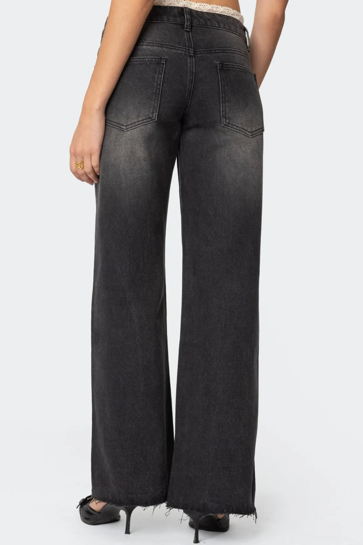 Karlie Lace Trim Jeans