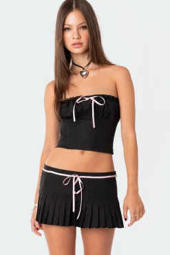 Karmen Gathered Lace Up Corset