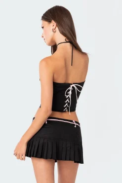 Karmen Gathered Lace Up Corset