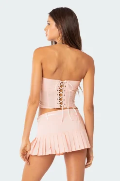 Karmen Gathered Lace Up Corset