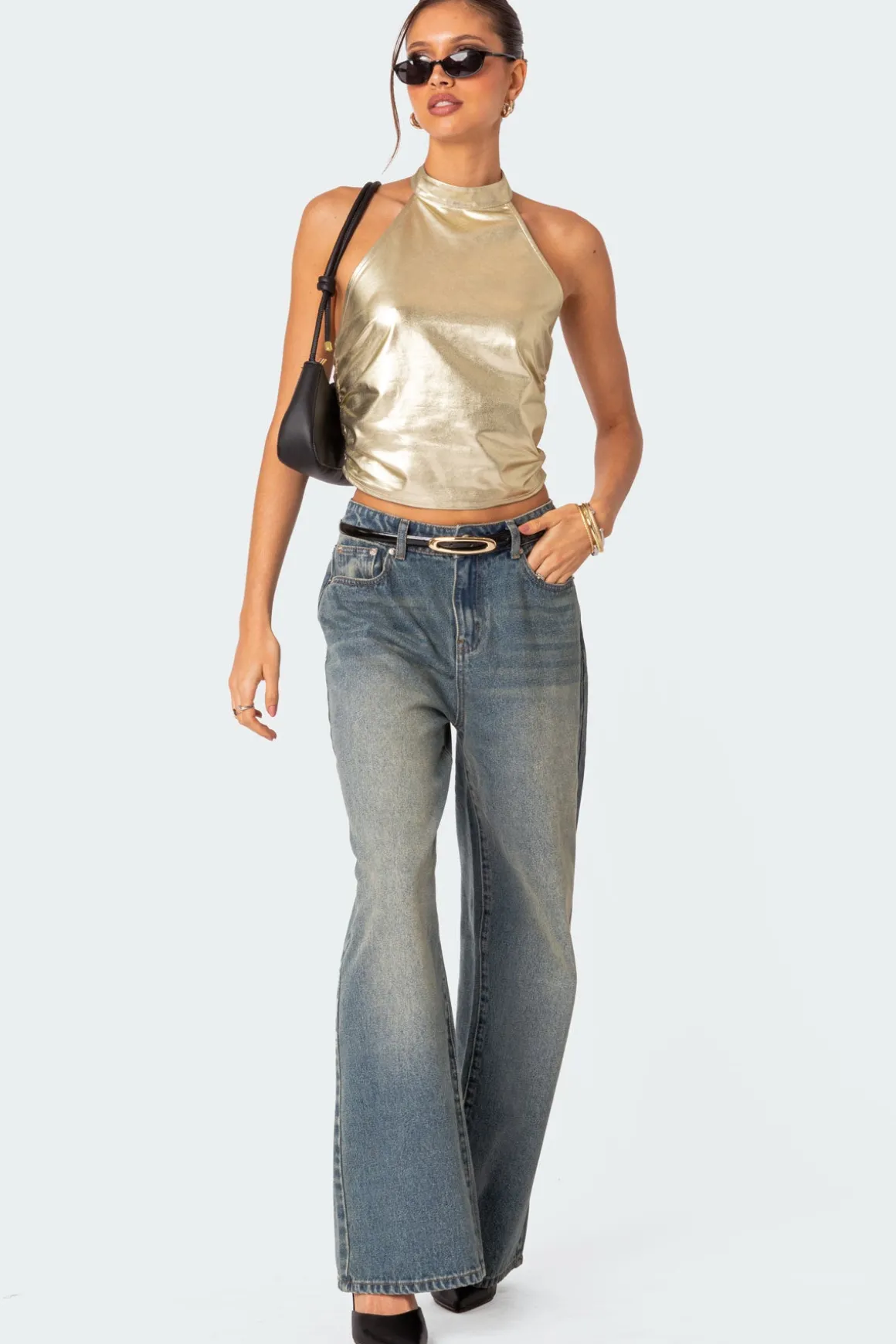 Karter Metallic Halter Top