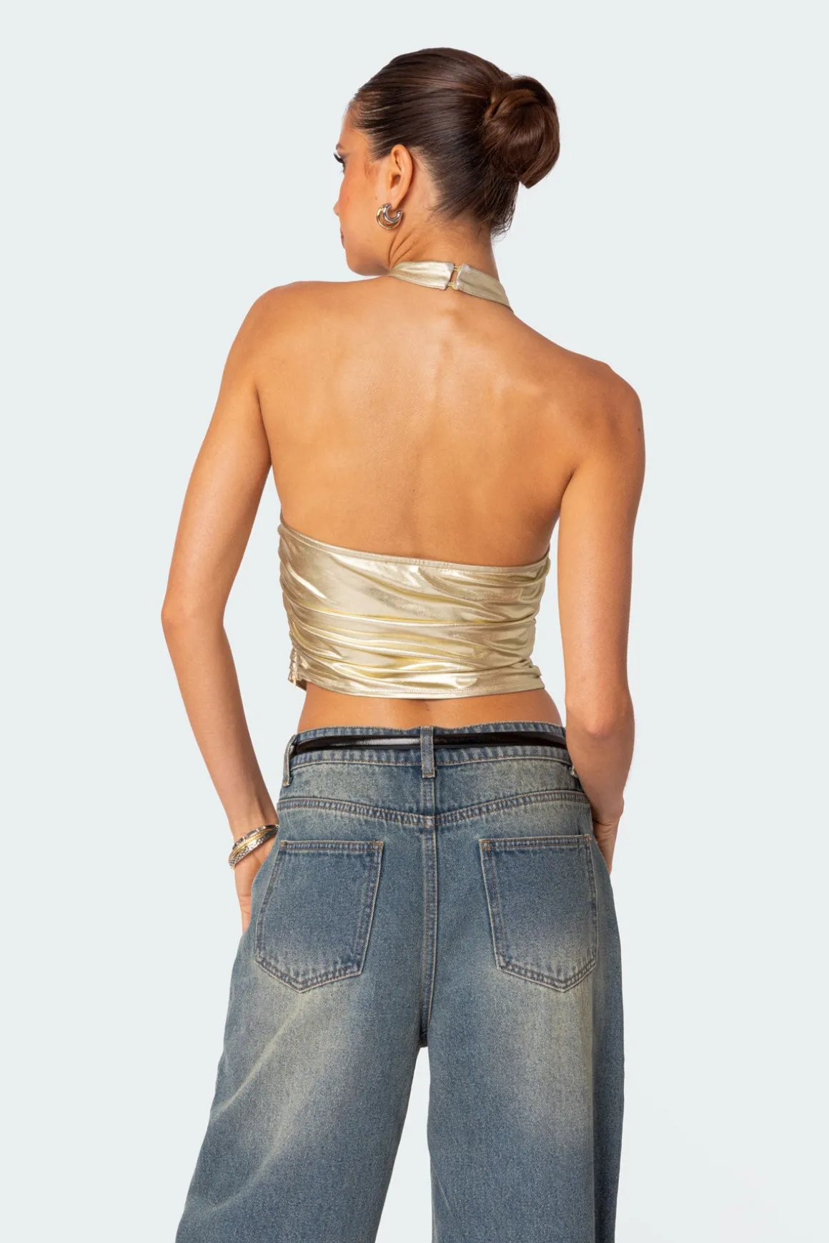 Karter Metallic Halter Top