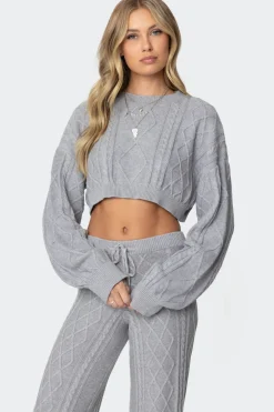 Kasey Cable Knit Cropped Sweater