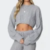Kasey Cable Knit Cropped Sweater