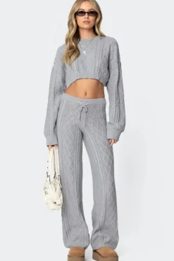 Kasey Cable Knit Cropped Sweater