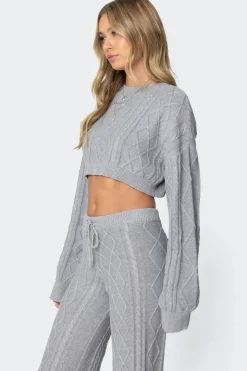 Kasey Cable Knit Cropped Sweater