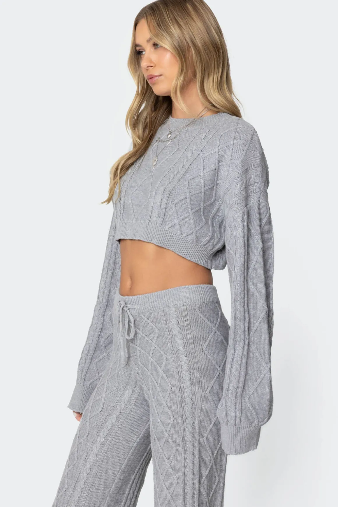 Kasey Cable Knit Cropped Sweater