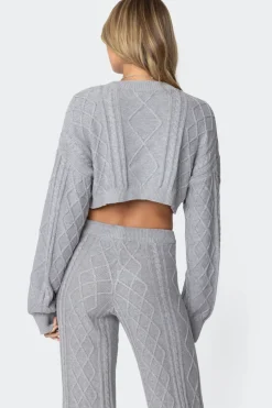 Kasey Cable Knit Cropped Sweater
