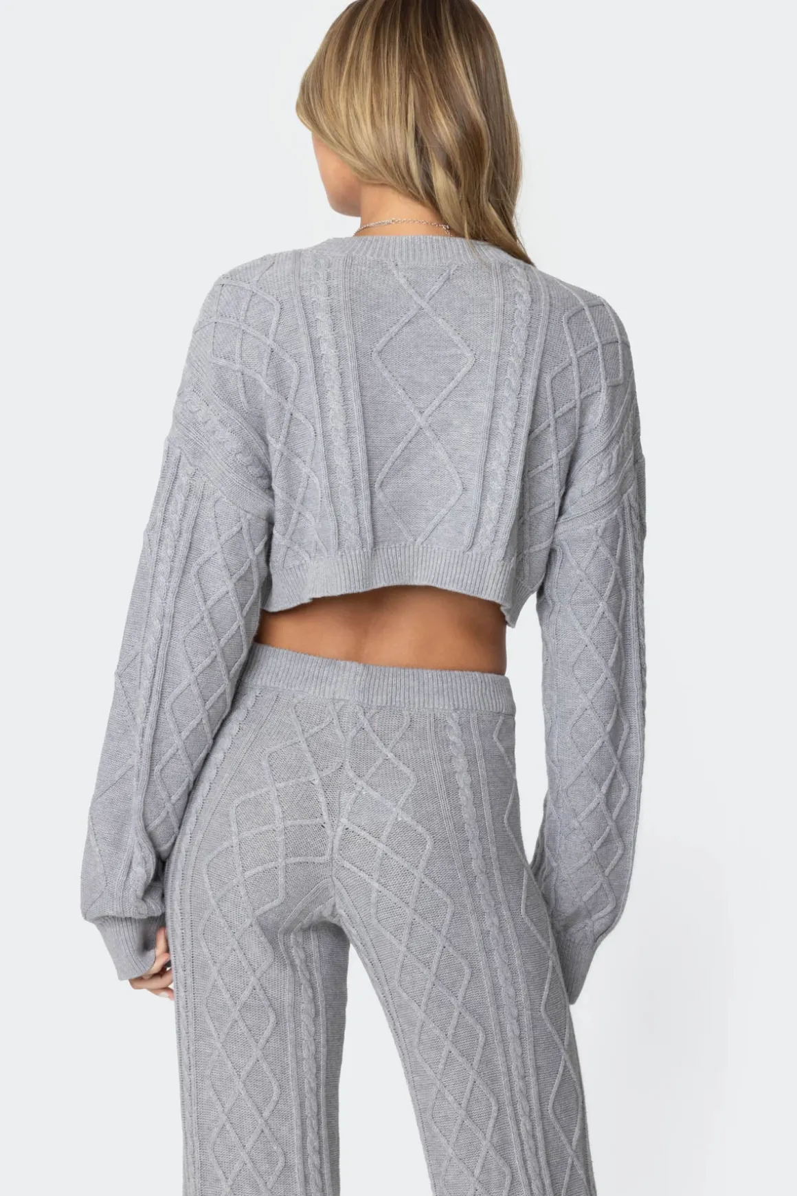 Kasey Cable Knit Cropped Sweater