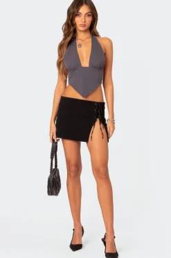 Kat Slitted Mini Skirt
