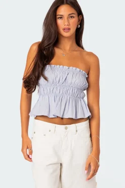 Katherine Linen Look Scrunch Top