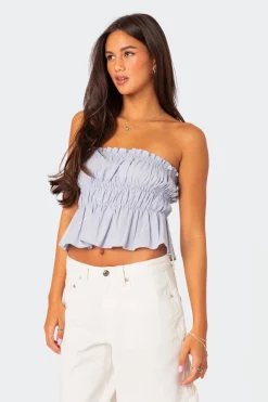 Katherine Linen Look Scrunch Top