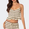 Kathy Striped Ruffle Hem Tank Top
