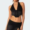 Katrina Lace Up Denim Corset
