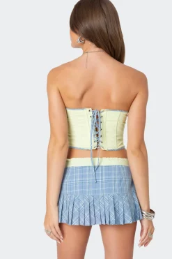 Kayleigh Contrast Pinstripe Corset