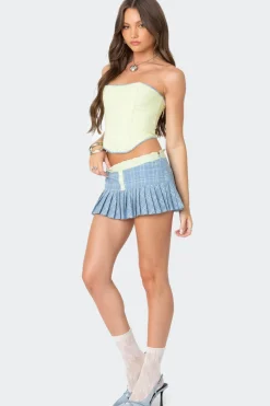Kayleigh Contrast Plaid Mini Skort